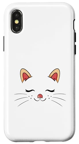 Cute Sleepy Cat Face Adorable Feline Kitty Lover �X�}�z�P�[�X iPhone X/XS �p