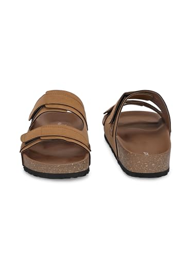 Image of EL PASO Men's Leather Cushioned Cork Sole Sandal Slippers (Size 6 to 12)