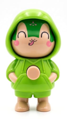 Image of Priyana Face Changing Cartoon Keychain with 3 Expressions, 3D Cute Character Action Figure Key Holder with Metal Ring & Clip for Bags, Backpacks, Car Keys, Kids & Adults, Green
