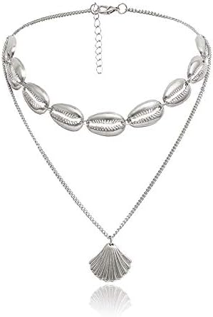 Mrotrida Shell Choker Necklace Handmade Shell Pendant Necklace for Women Girls Beach Bikini Party
