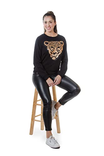 Image of Women's Long Sleeve Sweater with Sequins Patch (Multiple Designs)