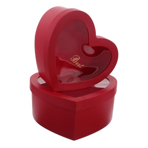PAMINGONO 2 Cajas Rojas Con Tapas Para, Cajas De Flores En Forma De Corazón Para Arreglos, Cajas Para Propuestas De Dama De Honor, Bodas, Cumpleaños, Baby Showers
