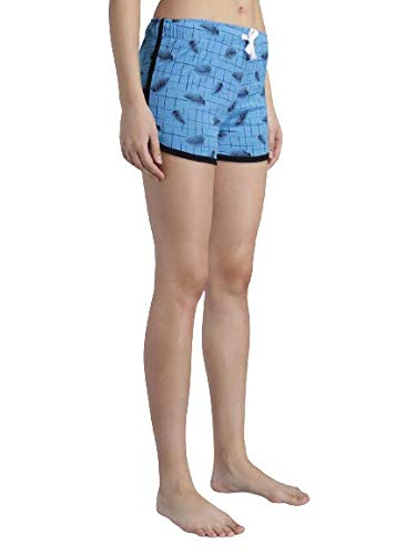 Image of KOTTY Cotton Printed Women's Night Shorts (Sky Blue,34)