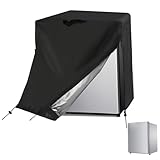 Kühlschrankabdeckung, Kühlschrankabdeckung, Kühlschrankfolie, 210D wasser- und staubdicht, Abdeckung zum Schutz von aufrechten Gefrierschränken/Getränkekühlschränken für Kühlräume, Schwarz, 20"B x 20