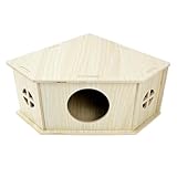 KAHDGSS Unregelmäßige Form Holz Hamster Käfig Wechselwirkung Familie Aktivität Versammlungshaus Für Käfigdekoration Naturholz Hamster Unterschlupf