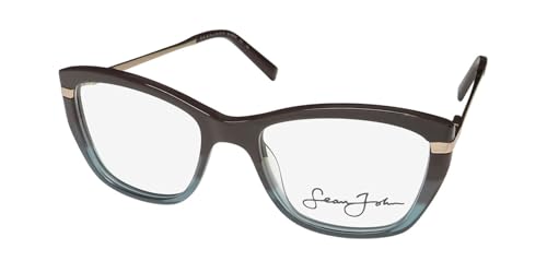 Sean John 6000 Premium Segment Celebrity Line Fashion Hot Eyeglass Frame/Eyewear [53-18-140, brown/teal]