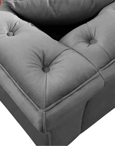 Image of Royale Hand Tufted Three Seater Elegant Wooden Base Sofa in Wide Extravagant Fabric, Gives Luxurious Look for Home /Living Room /Office /Guest Room /Hotels