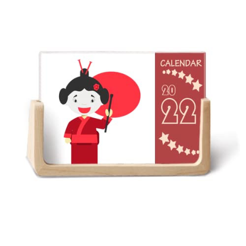 Calendrier de bureau 2022 japonais rouge pour sublimer votre espace