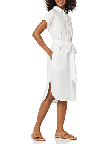 Amazon Essentials Women's Relaxed Fit Short Sleeve Button Front Belted Shirt Dress - Image 4