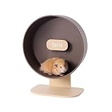 Tafit Quiet Hamster Wheel 10.2 Inch Dual-Bearings Silent Small Animals Running Exercise Wheel Height Adjustable for Syrian Dwarf Hamsters, Gerbils, Rats, or Other Small Pets, Brown