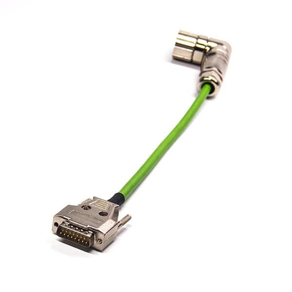 DB15 pin Male Plug to Right Angle M23 12pin Female Servo Signal Connector with Cable 20cm