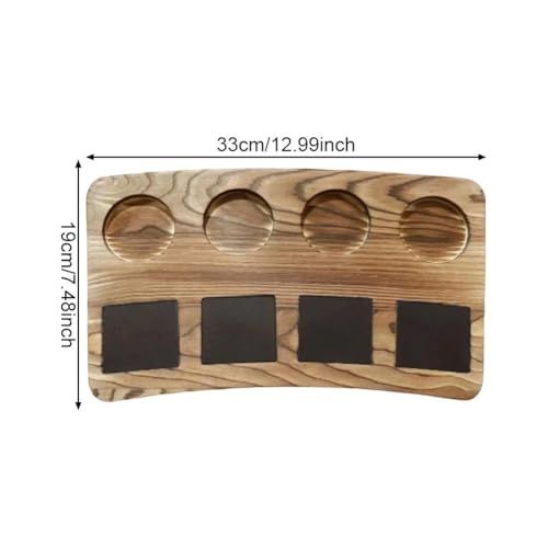 Planche à découper en bois noble avec support de dégustation pour bières et cocktails - 3