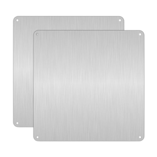 2tlg. Leere Schilder Aluminiumschild für Etikettierung, Siebdruck, Laserdruck(Silber, 15x15cm)