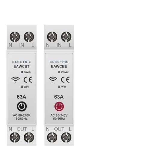 Disjoncteur intelligent WiFi 1P+N 63A Tuya Smart Life avec télécommande