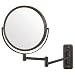 Jerdon 8-Inch Two-Sided Swivel Wall Mount Mirror with 5x Magnification, 13.5-Inch Extension