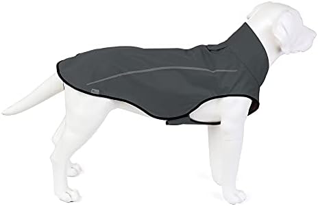 Mile High Life | Dog Raincoat | Adjustable Water Proof Pet Clothes | Lightweight Rain Jacket with Reflective Strip | Easy Step in Closure,Dark Gray,X-Small