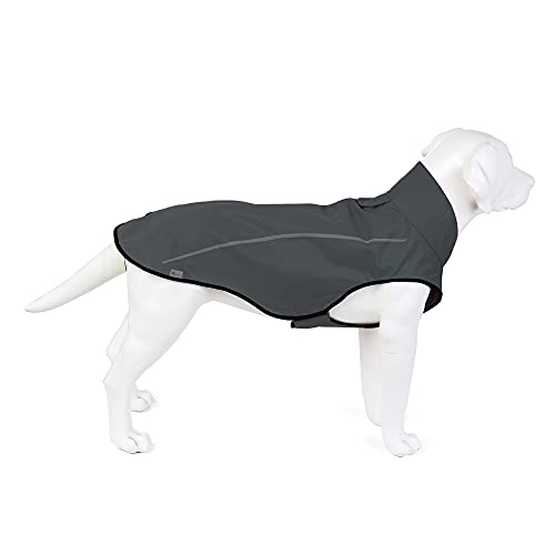 Mile High Life | Dog Raincoat | Adjustable Water Proof Pet Clothes | Lightweight Rain Jacket with Reflective Strip | Easy Step in Closure (XS,Gray)