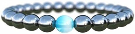Hematite Magnetic Anxiety Bracelet - Improve Health, Happiness.Headache Migraine. Charged with Reiki Power Emotional and Spiritual Support.