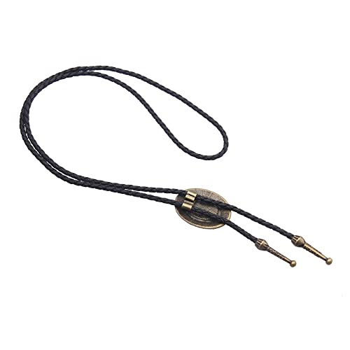 Image of GelConnie Native American Bolo Tie Rodeo Cowboy Leather Necktie Western Necklace Costume Accessories for Men,Women