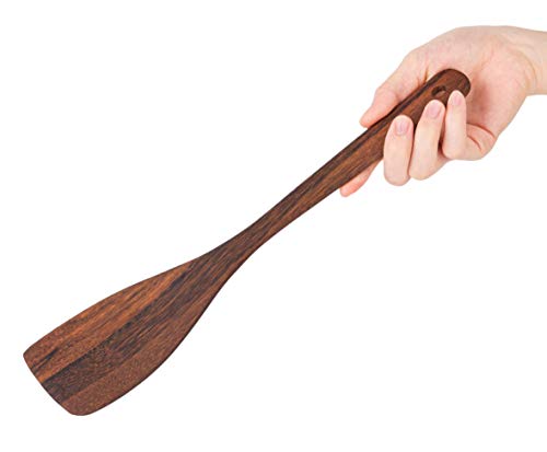 Wooden Spatulas For Cooking - Set Of 2 12.8 Inch 12 Inch Versatile Utensils, Wooden Spoons, Anti Scratch Non Stick Cookware, Eco Friendly, Myfurtive Wooden Wok Spatula Turner For Cooking #TOP3