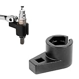 ZNDAW Offset Oxygen Sensor Socket, 3/8-Inch Drive by 7/8-Inch 22 mm O2 Sensor Removal Tool, Offset 6-Point Oxygen Sensor Socket Wrench for Most Cars