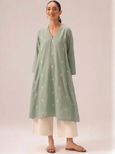 Image of ANNI DESIGNER Viscose Blend Kurta for Women | Kurti Set Woman | Kurta with Palazzo | A Line Printed Co Ord Outfit | Cord Ethnic Suit | Indian Office Party Traditional Clothing Fashion Premium Look