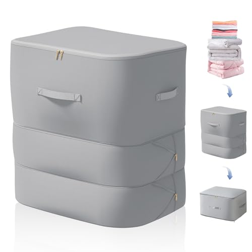 Platzsparender, 60 * 52 * 42cm Selbstkomprimierender Bettwäsche Aufbewahrung Bett Organizer Aufbewahrungstasche Kompressionsbeutel für Bettdecken Decken Kleidung