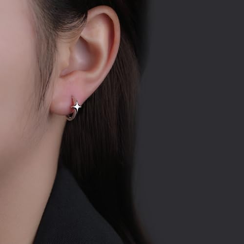 Reffeer 925 Sterling Silver Star Huggie Earrings for Women Teens Star Hoop Earrings Hypoallergenic2