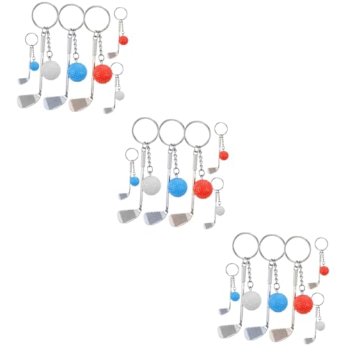 Porte-clés de golf créatif avec accessoires colorés haute visibilité