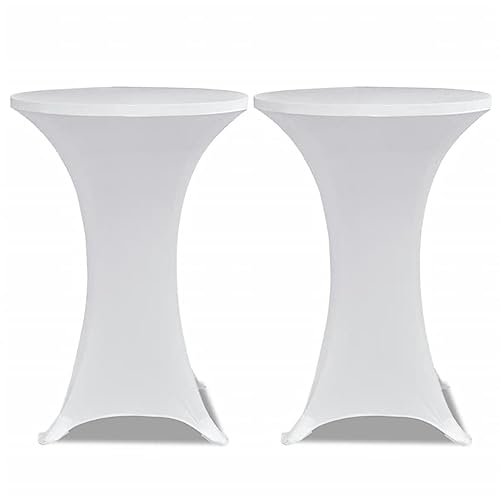 Housse de table debout extensible blanche Ø 80 cm lot de 4