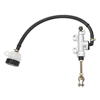 hauptbremszylinder motorrad,quad Hintere Fußbremspumpe, Motorrad Hydraulische Bremspumpe hintere Fußbremse Hauptzylinder Pumpe Hydraulik Hauptbremszylinderpumpe mit Reservoir für Dirt Bike ATV(Weiß)