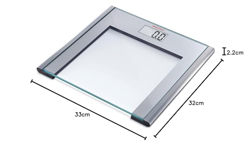 Soehnle Digitale Personenwaage Silver Sense mit LCD-Anzeige und Sicherheitsglas