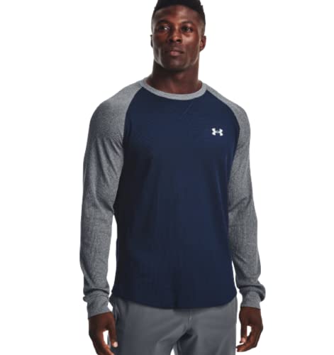 Under Armour Men s UA Waffle Crew Long Sleeve Shirt Top 1302355 (Academy Blue 408, Large)