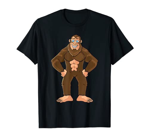 Bigfoot Happy Sasquatch Believer Uomo Donna Bambini Divertente Maglietta