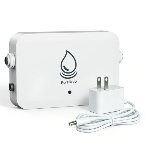 PureDrop PDR-UVF3 UV LED Water Filter for Under Sink Water Filter & RO Systems Smart On/Off Switch Long-Lasting Ultraviolet LED Reduce up to 99.9% of Batria
