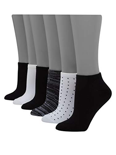 Hanes Women's ComfortSoft Low Cut Socks 6 Pair Pack, Free Feed Assorted, Shoe Size: 5-9