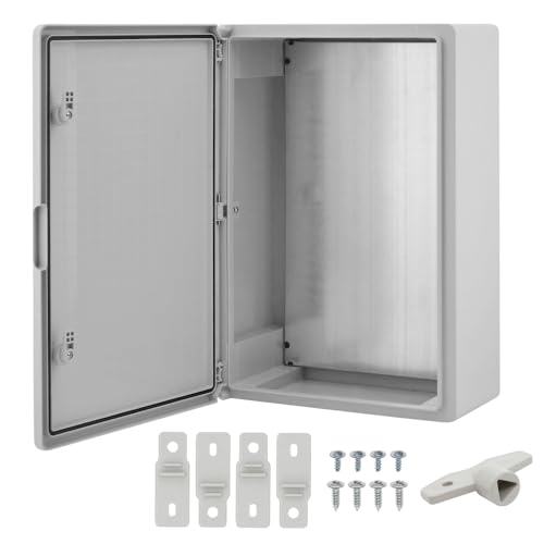 Ralertreik Armario de Distribución para Pared con Placa de Montaje Galvanizada, Caja Industrial de Control Vacía de Plástico ABS con Puerta Protección IP65, tamaño 400x600x200
