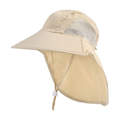 Sombrero de sol para niños con borde ancho de 5 a 13 años niña niño sombrero de cuello protección UV sombrero sombrero UPF50+ verano gorra de visera transpirable de secado rápido sombrero de playa