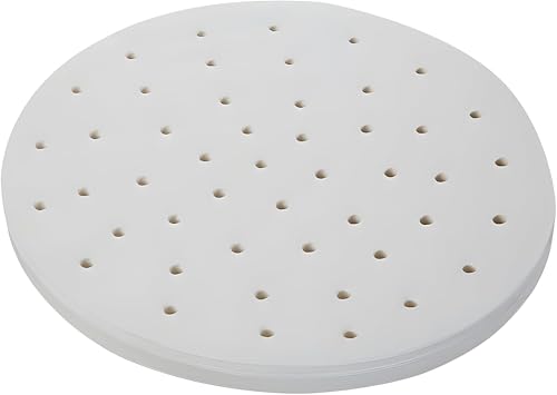 YOFAN Steamer Paper, 100-Pack 10" Round Air Fryer Parchment with Holes