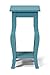 Kate and Laurel Lillian Wood Pedestal End Table with Curved Legs and Shelf, Teal
