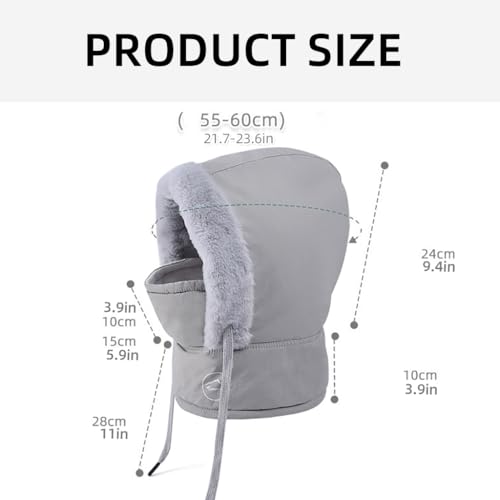 Winter Headwear Polyester Warm Hat Scarf and Mask Combo for Biking Skiing And Outdoor Sports Warm Ushanka2