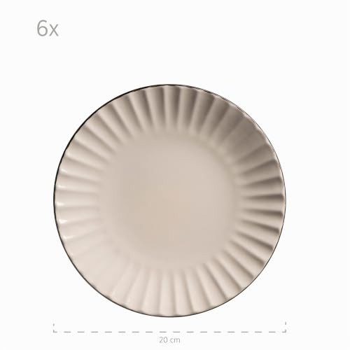 Servicio de café Mäser Osita en gres blanco crema y verde claro 4