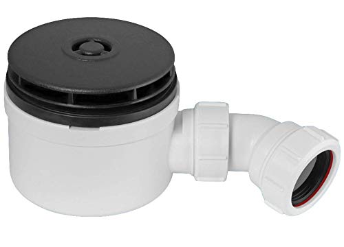 McalpineMatt Black Finish 90mm Fast Flow Shallow Shower Trap - 70mm High