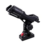 Angelrutenhalter für Boot & Kajak, 360° Verstellbarer Rutenhalter Universal Angelrutenständer mit Montageschrauben, Robustes Angelzubehör für Schlauchboot, Kanu & Reling, Schwarz