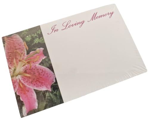INERRA Flower Cards - Sympathy, Funeral and Remembrance Florist Message Cards - Pack of 50 (In Loving Memory 5557)