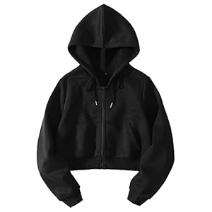 Cioatin Women Fleece Zip Up Crop Hoodies Sweatshirt Y2K Fall Trendy Long Sleeve Athletic Workout Pullover Jacket Sweater