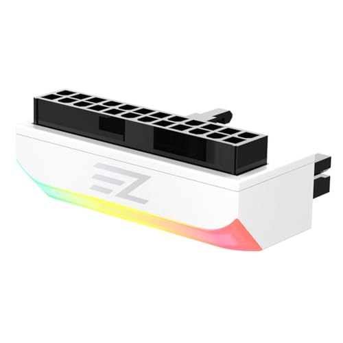 Xbsduih Cabezal Giratorio de 24 Sincronizado de 5 V, Placa Base de Computadora, Fuente de AlimentacióN ATX, Conector de 24P A 90°, Adaptador de AlineacióN de,B