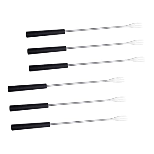 OFFSCH 6Pcs Stainless Steel Fondue Fork with Comfortable Handle for Cheese Fruits Desserts Versatile Kitchen Tool for Parties Buffets and Outdoor Events