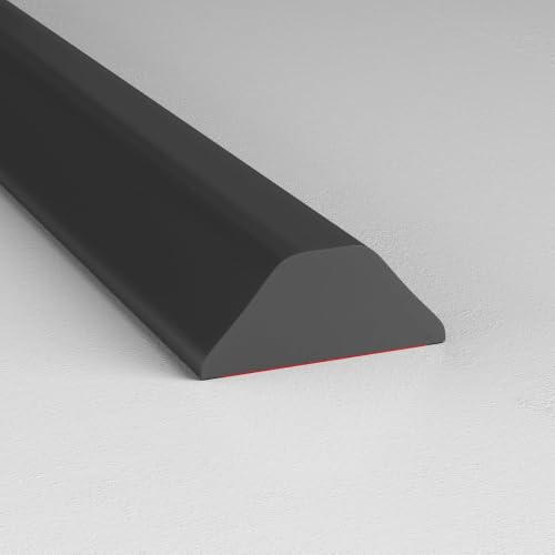 Image of Collapsible Shower Threshold Water Dam, Silicone Shower Door Water Barrier, Self Adhesive Water Stopper Strip for Bathroom, Kitchen, Wet Room, Waterproof Floor Seal(Black, 2-Meter, D-Shap)