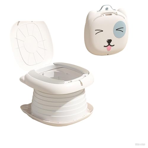 【防災・非常用】くまさんデザイン 携帯トイレ 折りたたみ式 簡易トイレ 70kg耐荷重 コンパクト収納 軽量ポータブル便器 凝固剤付き 災害用トイレ 車載トイレ アウトドア キャンプ 防災グッズ 地震対策 仮設トイレ 携帯トイレ 車 防災用品 サバイバルグ